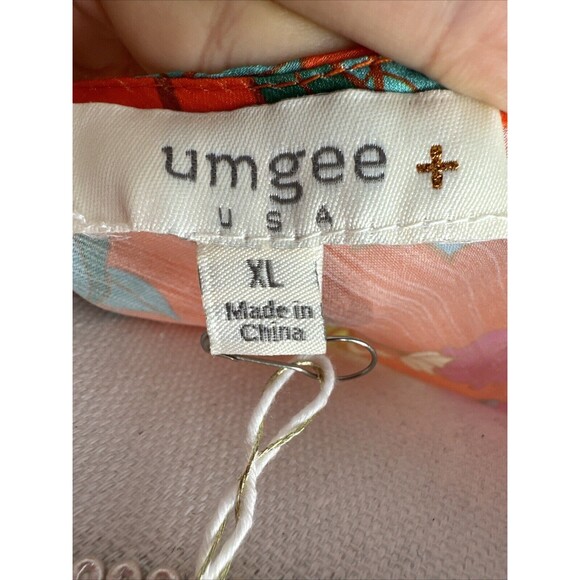 Umgee Floral Kimono Sleeve Crop Top Sz XL Boho Multicolor Colorful NWT - Picture 7 of 8